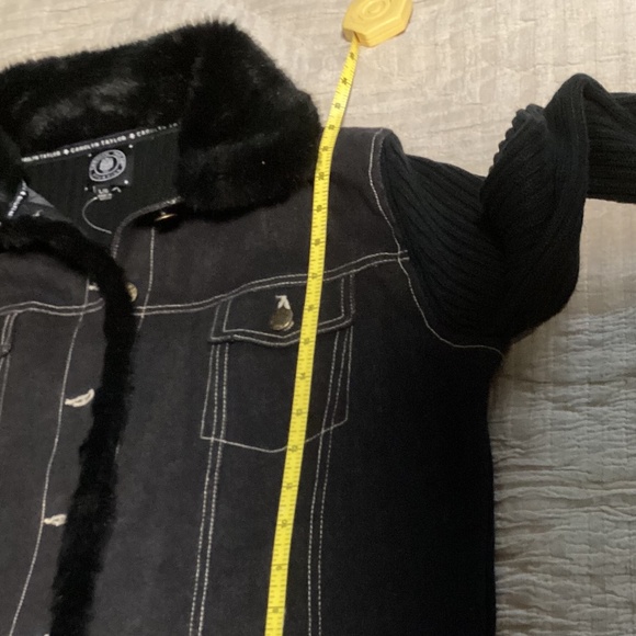 Black denim and knit lightweight jacket - Picture 5 of 6